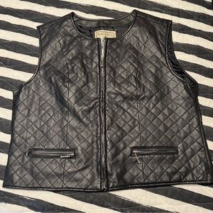 Northwest Territory Charcoal Quilted Faux Leather Vest
